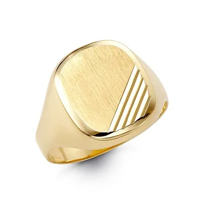10K Gold Engravable Gents Signet Ring