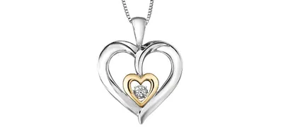 Diamond Silver & 10K Yellow Gold Necklace