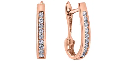 10K Rose Gold 0.33cttw Diamond Hoop Earring