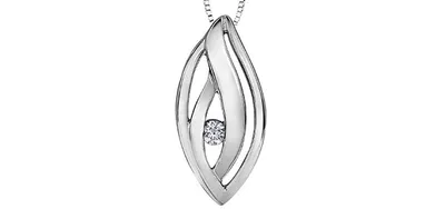 Sterling Silver 0.04cttw Canadian Diamond Necklace, 18"