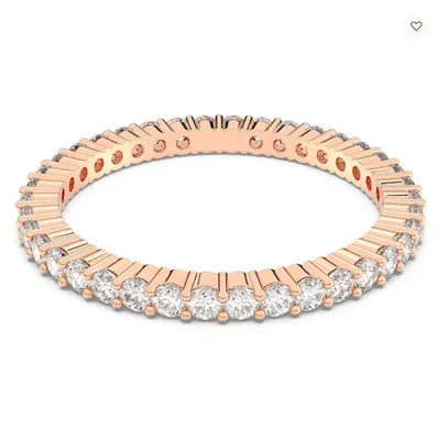 Swarovski Vittore Ring Round Cut, White, Rose Gold-tone Plated - 5083129