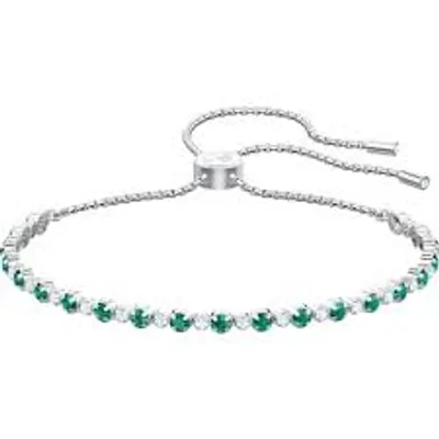 Swarovski Subtle Bracelet, Green, Rhodium Plated 5465355 - Discontinued