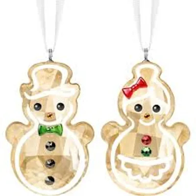 Swarovski Gingerbread Snowman Couple Ornament 5464885 - Core