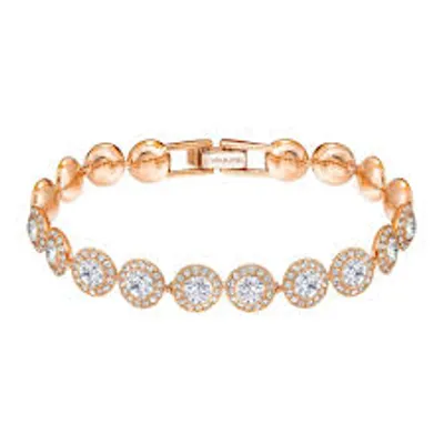 Swarovski Angelic Bracelet, White, Rose-Gold Tone Plated 5240513 - Core