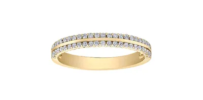 10K Yellow Gold 0.25cttw Diamond Double Band Ring - Size 6.5