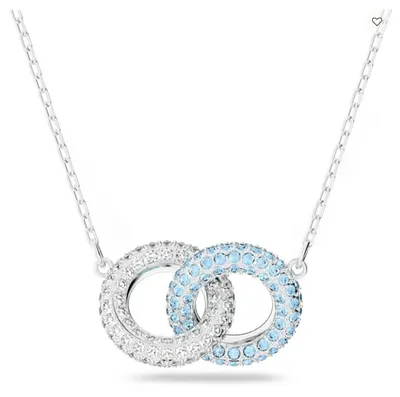 Swarovski Stone Necklace Blue, Rhodium Plated - 5642883