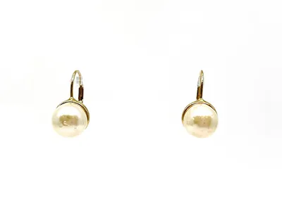 14K Gold Cultured Pearl Earrings with Lever Backs