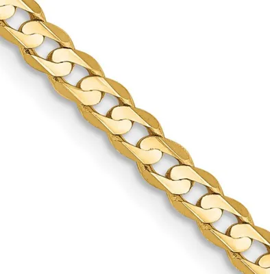 14K Yellow Gold Open Concave Curb Chain