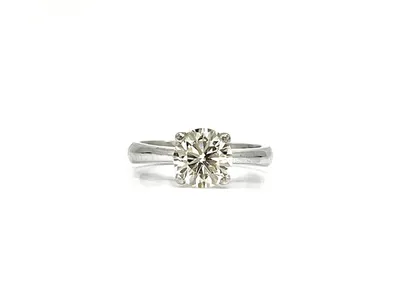 14K White Gold 1.52cttw Diamond Solitaire Engagement Ring, size 6.5