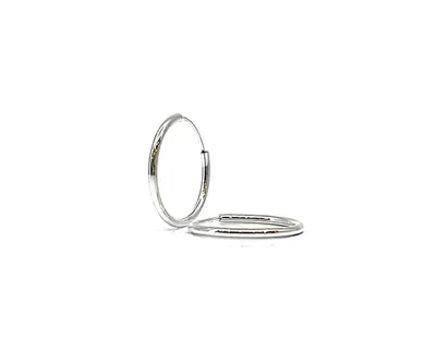 925 Sterling Silver Endless Hoop Earrings 25mm