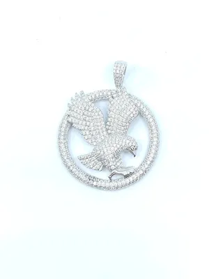 Eagle Sterling Silver Charm w /CZ