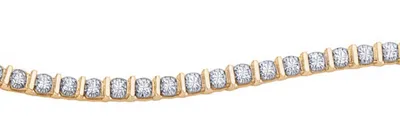 10K Yellow Gold 1.50cttw Diamond Tennis Bracelet, 7"