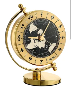 Seiko Golden Globe Desk and Table Clock QHG106GLH