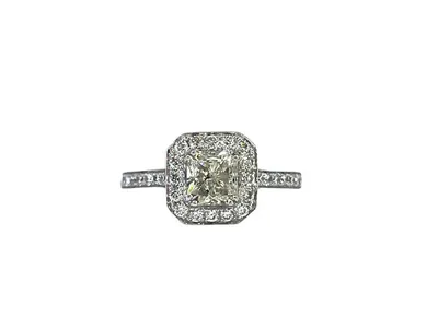 14K White Gold 1.41cttw Diamond Engagement Ring, Size 6