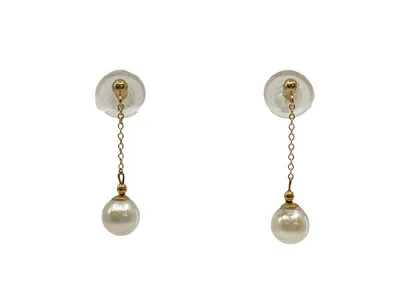 14K Gold Cultured Pearl Earrings with Butterfly Backs
