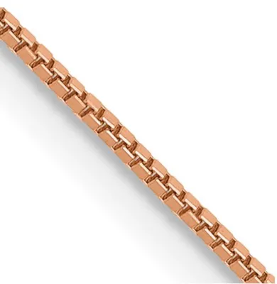 14K Rose Gold Box Chain with Lobster Clasp - 1.00 mm Various Length