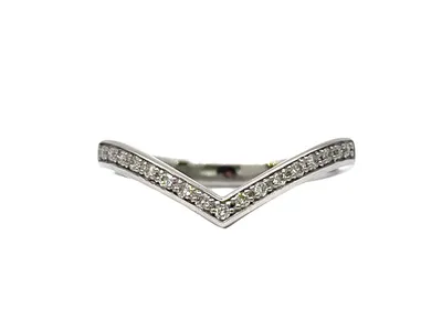 10K White Gold Diamond “V” Ring