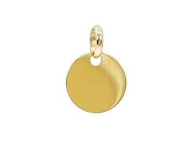 10K Yellow Gold Disc Charm,15MM