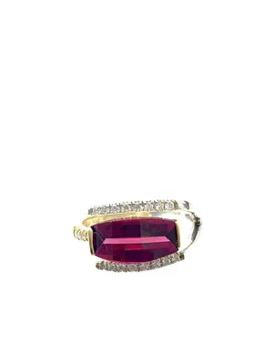 Rhodalite Garnet & Diamond Ring
