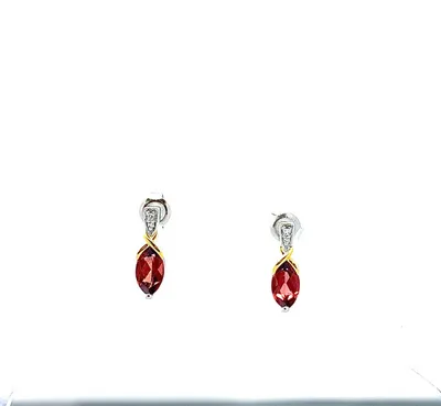 Garnet & Diamond Earrings