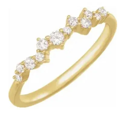 14K Yellow 1/4 CTW Lab-Grown Diamond Scattered Stackable Ring - Gold