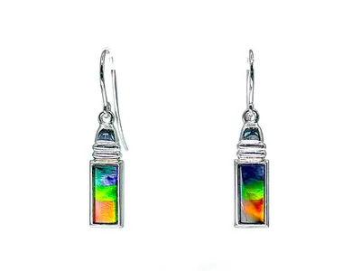 Sterling Silver "A" Quality Ammolite Earring