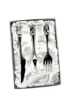 3 Piece Silver Plated Animal Themed Baby Cutlery Set