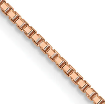 14K Rose Gold Sparkle Octagonal Box Chain - 1.0mm