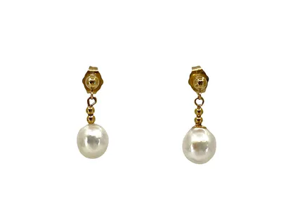 14K Gold Fresh Water Pearl Earrings