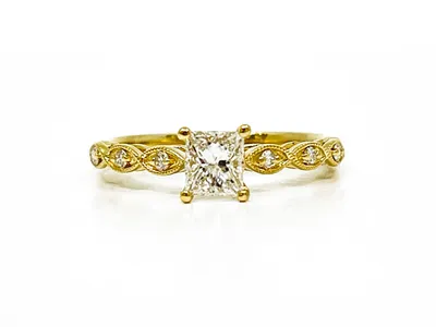 14K Yellow Gold 0.50cttw Diamond Engagement Ring, size 6.5