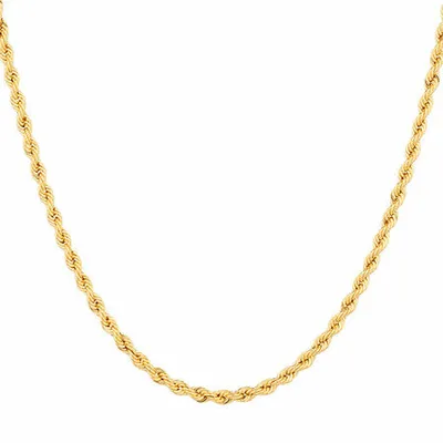 10K Yellow Gold 2.1mm Rope Chain with Spring Clasp