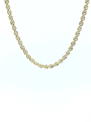 10K Yellow Gold 2.0mm Rope Chain with Spring Clasp - 24 Inches