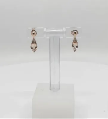 10K Rose Gold Morganite & 0.03cttw Diamond Earrings