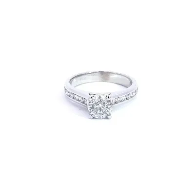 14K White Gold 1.41cttw Diamond Engagement Ring, Size 6.5