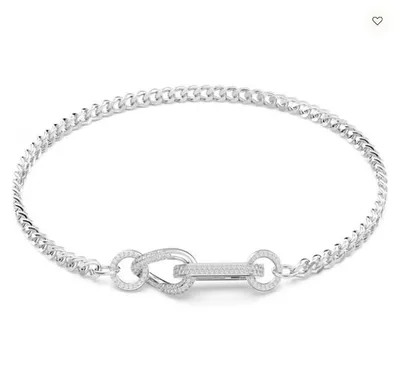 Swarovski Dextera Bracelet Pavé, Mixed Links, White, Rhodium Plated - 5642689