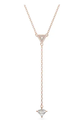 Swarovski Ortyx Y Necklace, Triangle Cut, White, Rose Gold-tone Plated 5642984