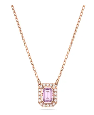 Swarovski Millenia Necklace, Octagon Cut, Purple, Rose Gold-tone Plated 5640291