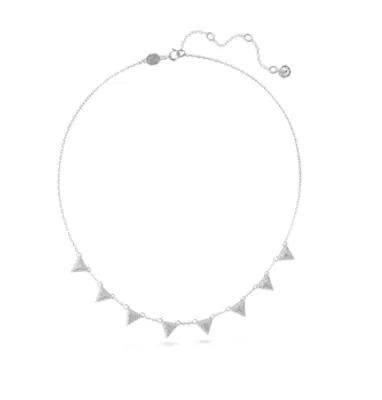 Swarovski Ortyx Necklace, Triangle Cut, White, Rhodium Plated 5643021