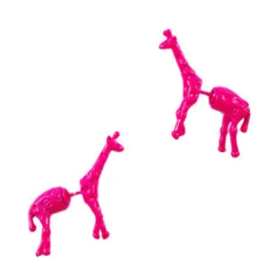 Neon Giraffe Front and Back Earrings