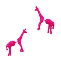 Neon Giraffe Front and Back Earrings