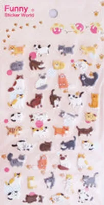 Funny Sticker World: Purr Kitty Cat