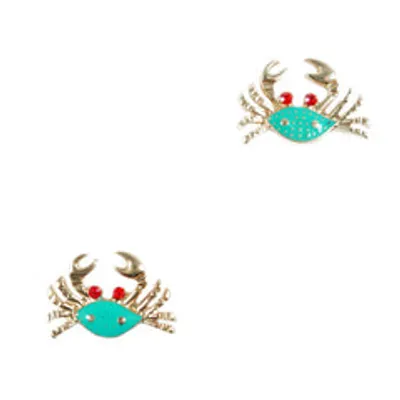 Blue Crab Stud Earrings