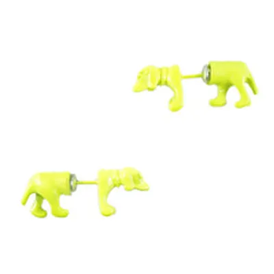 Neon Daschund Front and Back Earrings