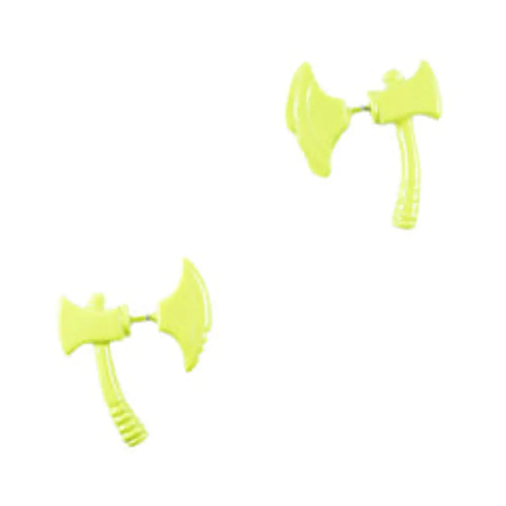 Neon Axe Front and Back Earrings