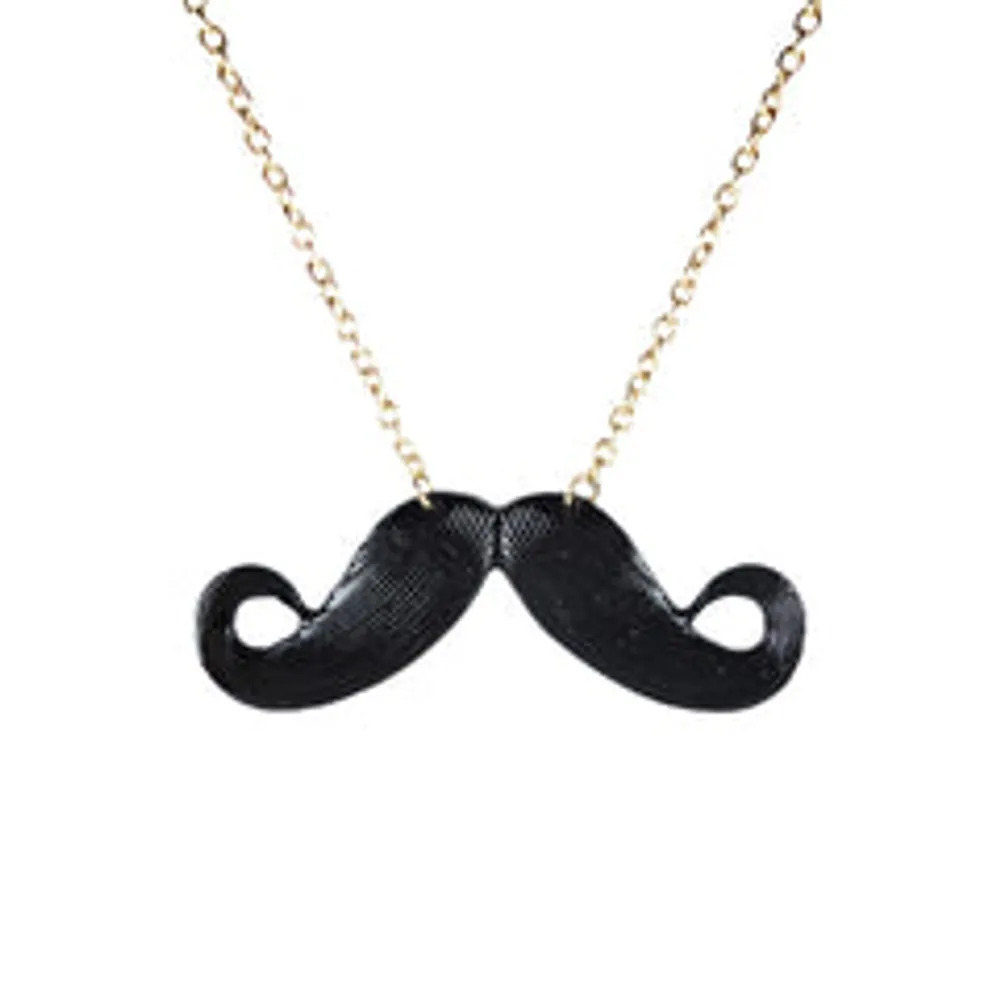 Neon Happy Moustache Necklace