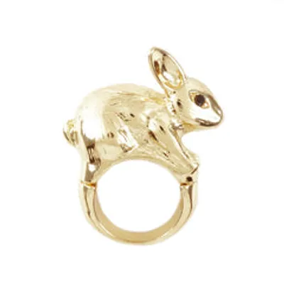 Golden Rabbit 3D Ring