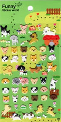 Funny Sticker World: Happy Dogs