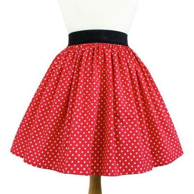 "Lindy" Red and White Polkadot Skirt