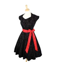 Black Damask A-Line Dress