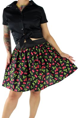 "Lindy"  Sweet Cherry Elastic Skirt
